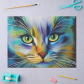 Papier Mousseline Gros plan d'un chaton siamois coloré (Artisanat)