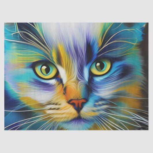 Papier Mousseline Gros plan d'un chaton siamois coloré (Recto)