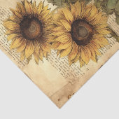 Papier Mousseline Gros tournesols Vintages sur script (Détail)