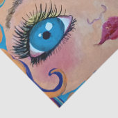 Papier Mousseline gros yeux bleus (Détail)