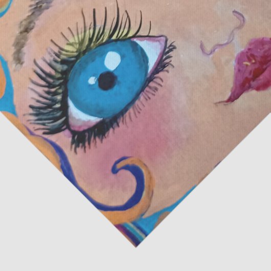 Papier Mousseline gros yeux bleus (Détail)