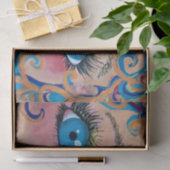 Papier Mousseline gros yeux bleus (Cadeau)