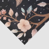 Papier Mousseline Grosse Chouette forestière et flore (Détail)