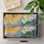 Papier Mousseline Grosse Fleur de rose jaune rétro (Cadeau)