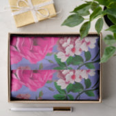 Papier Mousseline Grosse Fleur rose rétro (Cadeau)