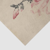 Papier Mousseline Grosse fleur rose sur une pierre par Hokusai (Détail)