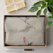 Papier Mousseline Grosse fleur rose sur une pierre par Hokusai (Cadeau)