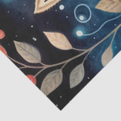 Papier Mousseline Grosse forêt de renards et de fleurs Découpage (Détail)