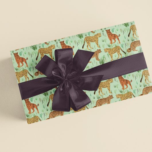 Papier Mousseline Grosses Chats Dans L'Herbe