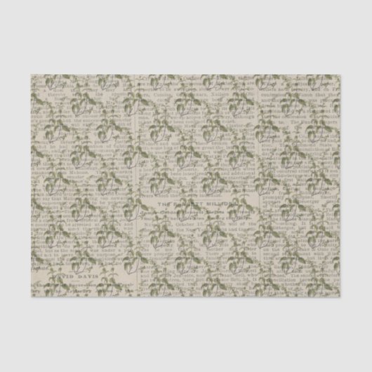 Papier Mousseline Grosses vignes et papier journal (Recto)