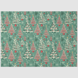 Papier Mousseline Grosseur de l'arbre de Noël : Rouge et Vert Noël