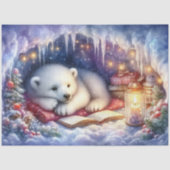 Papier Mousseline Grotte neigeuse Ours polaire Découpage de l'embarc (Recto)