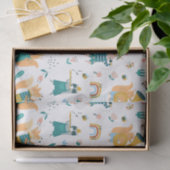 Papier Mousseline Groupe d'animaux colorés (Cadeau)