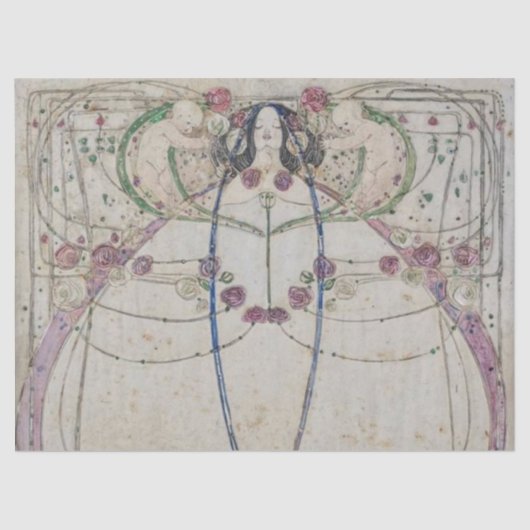 Papier Mousseline Groupe de travail Gesso par Margaret Macdonald Mac (Recto)