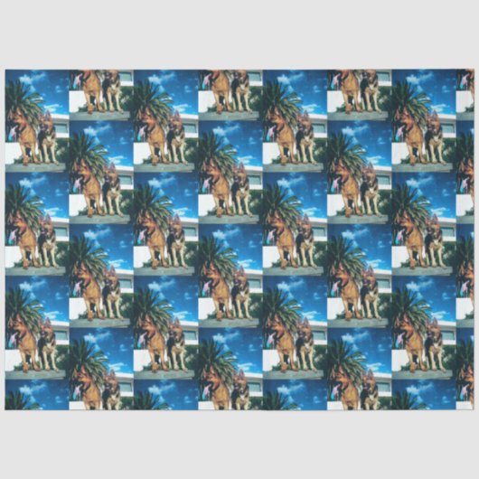 Papier Mousseline groupe german shepherd (Recto)