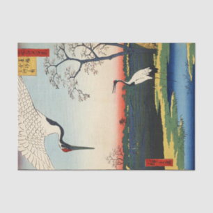 Papier Mousseline Grue d'Edo, Hiroshige