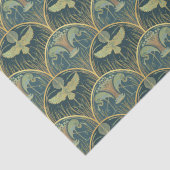 Papier Mousseline Grues au clair de lune // Or et Turquoise (Détail)