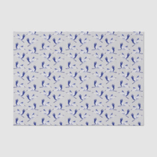 Papier Mousseline Grues bleues et blanches