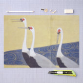 Papier Mousseline Grues japonaises (détail), Kiitsu (Artisanat)