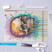Papier Mousseline Grunge aquarelle Graffiti Skull Decoupage (Artisanat)