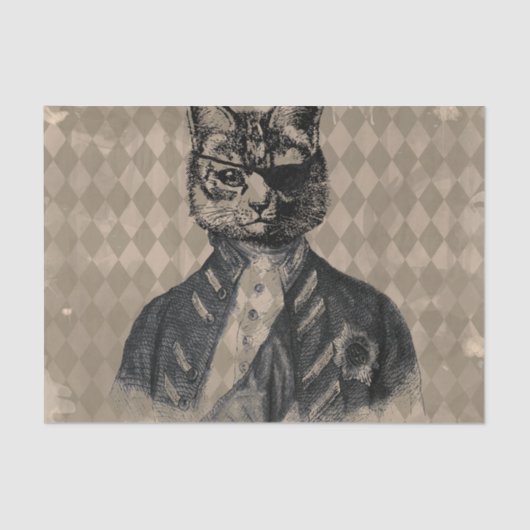 Papier Mousseline Grunge de chat de harlequin (Recto)