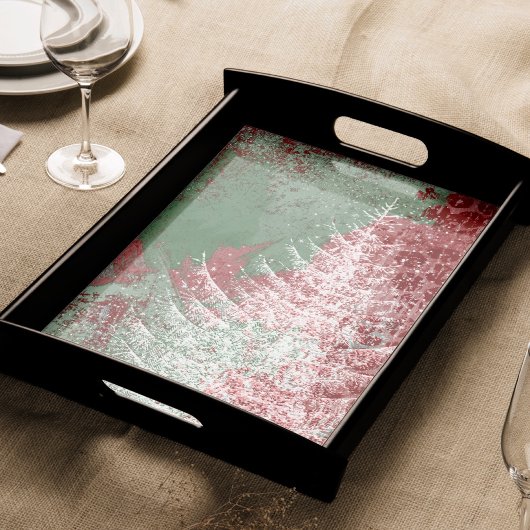 Papier Mousseline Grunge de Noël | Arbre XMas vert et blanc rouge