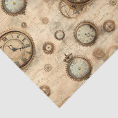 Papier Mousseline Grunge Rustic Steampunk Horloge (6) (Détail)
