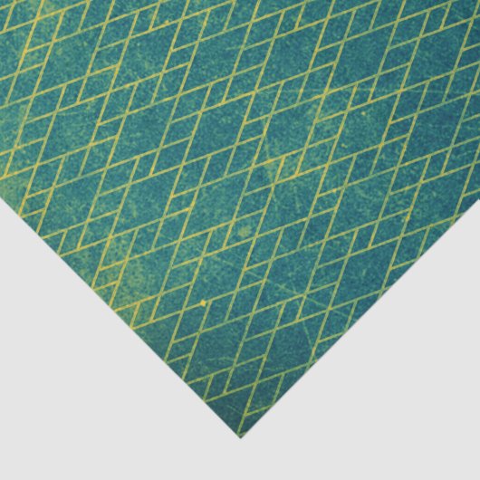 Papier Mousseline Grunge Turquoise Géométrique Perturbé Texté (Détail)