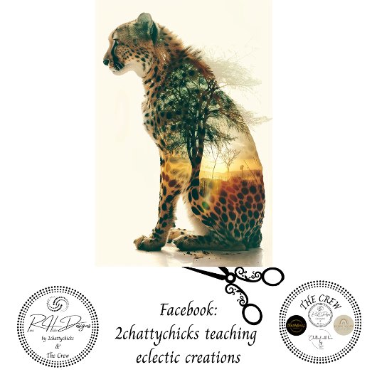 Papier Mousseline Guépard Sur Exposition Couché de Soleil Art Numéri