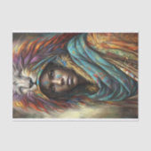 Papier Mousseline Guerrier Lion Esprit Découpage (Recto)