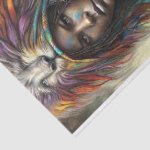 Papier Mousseline Guerrier Lion Esprit Découpage (Détail)