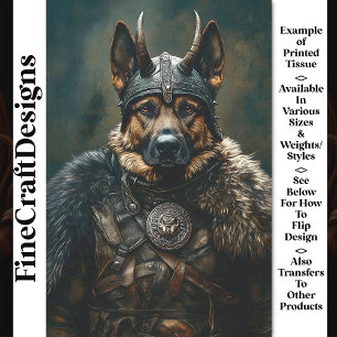 Papier Mousseline Guerrier Viking Dogue Shepherd Allemand BS2 Découp
