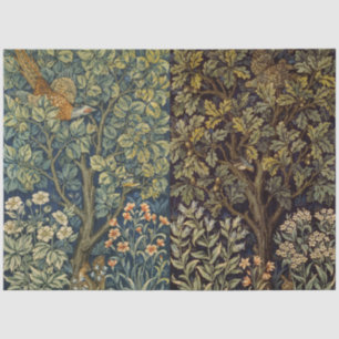 Papier Mousseline Guillaume Morris Faisan Oiseau Arbre Fleur