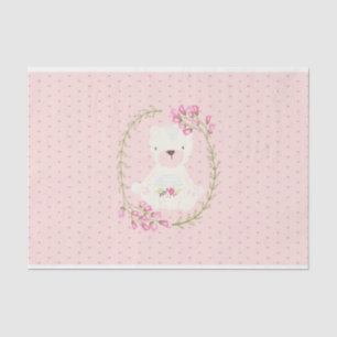 Papier Mousseline Guirlande florale et coeurs d'ours mignon