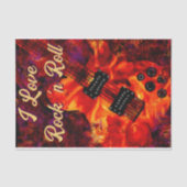 Papier Mousseline Guitare électrique Red Black Rock n Roll Decoupage (Recto)