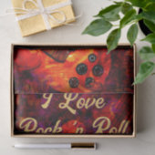 Papier Mousseline Guitare électrique Red Black Rock n Roll Decoupage (Cadeau)