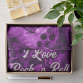 Papier Mousseline Guitare électrique violet Black Rock n Roll Découp (Cadeau)