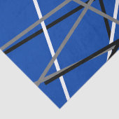 Papier Mousseline Guitare rayée cool bleu gris blanc noir (Détail)