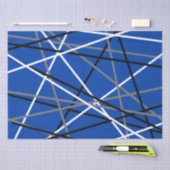 Papier Mousseline Guitare rayée cool bleu gris blanc noir (Artisanat)