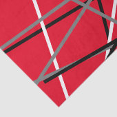 Papier Mousseline Guitare rayée cool rouge gris blanc noir (Détail)