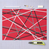 Papier Mousseline Guitare rayée cool rouge gris blanc noir (Artisanat)