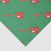 Papier Mousseline Guitare rouge sur vert (Détail)