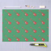 Papier Mousseline Guitare rouge sur vert (Artisanat)