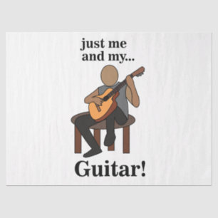 Papier Mousseline Guitariste Jouant de la Guitare Anniversaire