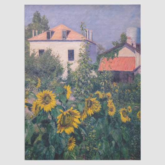 Papier Mousseline Gustave Caillebotte - Fleurs de soleil, Jardin