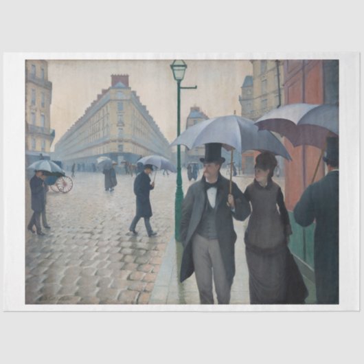 Papier Mousseline Gustave Caillebotte Paris Rainy Day Decoupage (Recto)