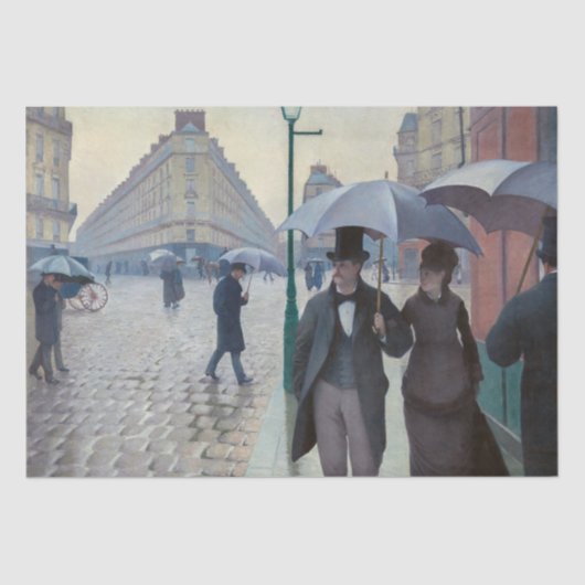 Papier Mousseline Gustave Caillebotte - Paris Street ; Rainy Day (Recto)
