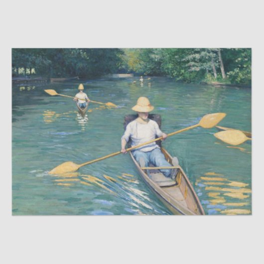 Papier Mousseline Gustave Caillebotte - Skiffs on the Yerres (Recto)