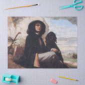 Papier Mousseline Gustave Courbet - Autoportrait avec un chien noir (Artisanat)