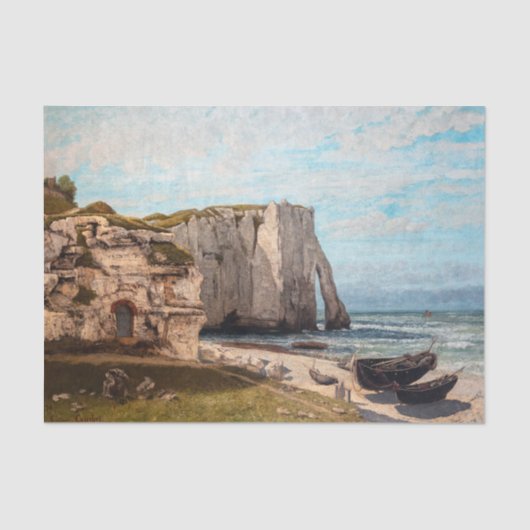Papier Mousseline Gustave Courbet - Falaises à Etretat après la temp (Recto)